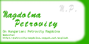 magdolna petrovity business card